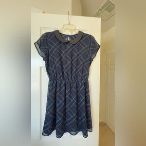 Joe B Blue Plaid Midi Dress